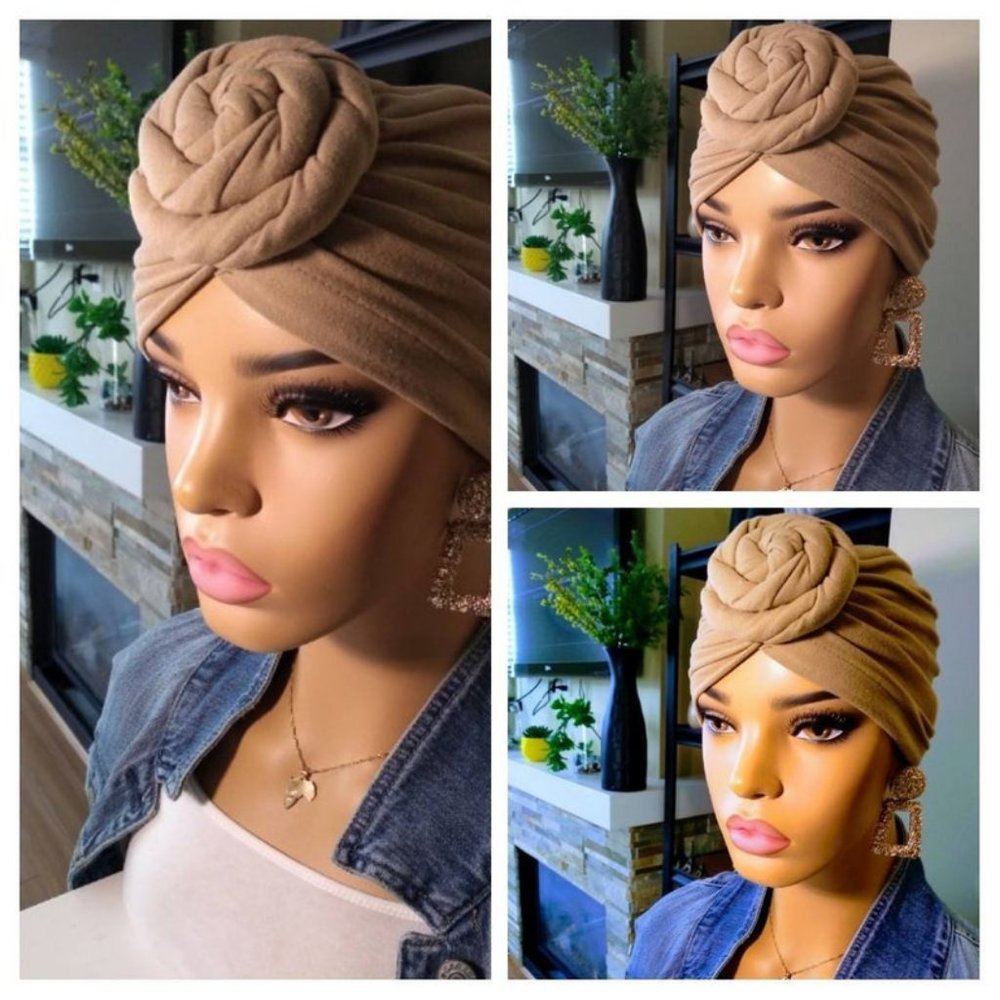 Headwrap Pre-Tied Turban for Women.Adult Head Wrap.Pre Tied Twist Knot H…